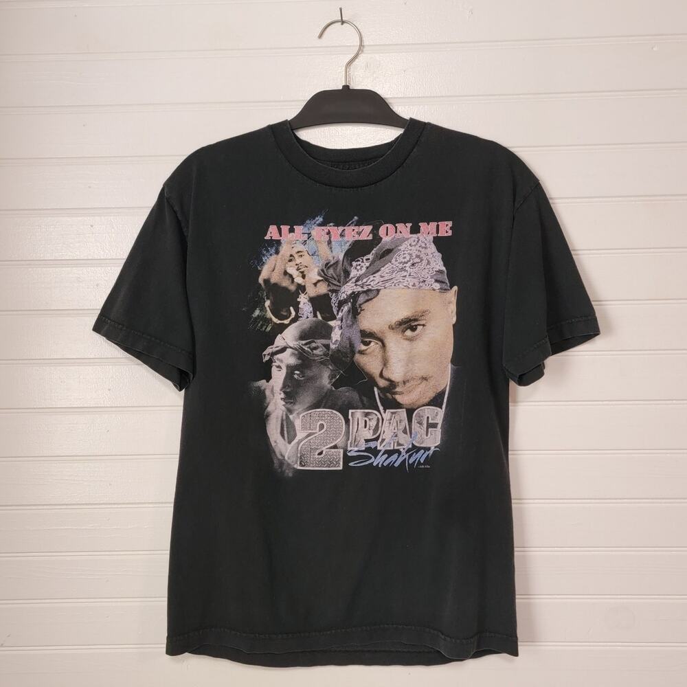 Tupac All Eyez On Me Short Sleeve Graphic Tee West Coast Hip Hop T Shirt Bravado